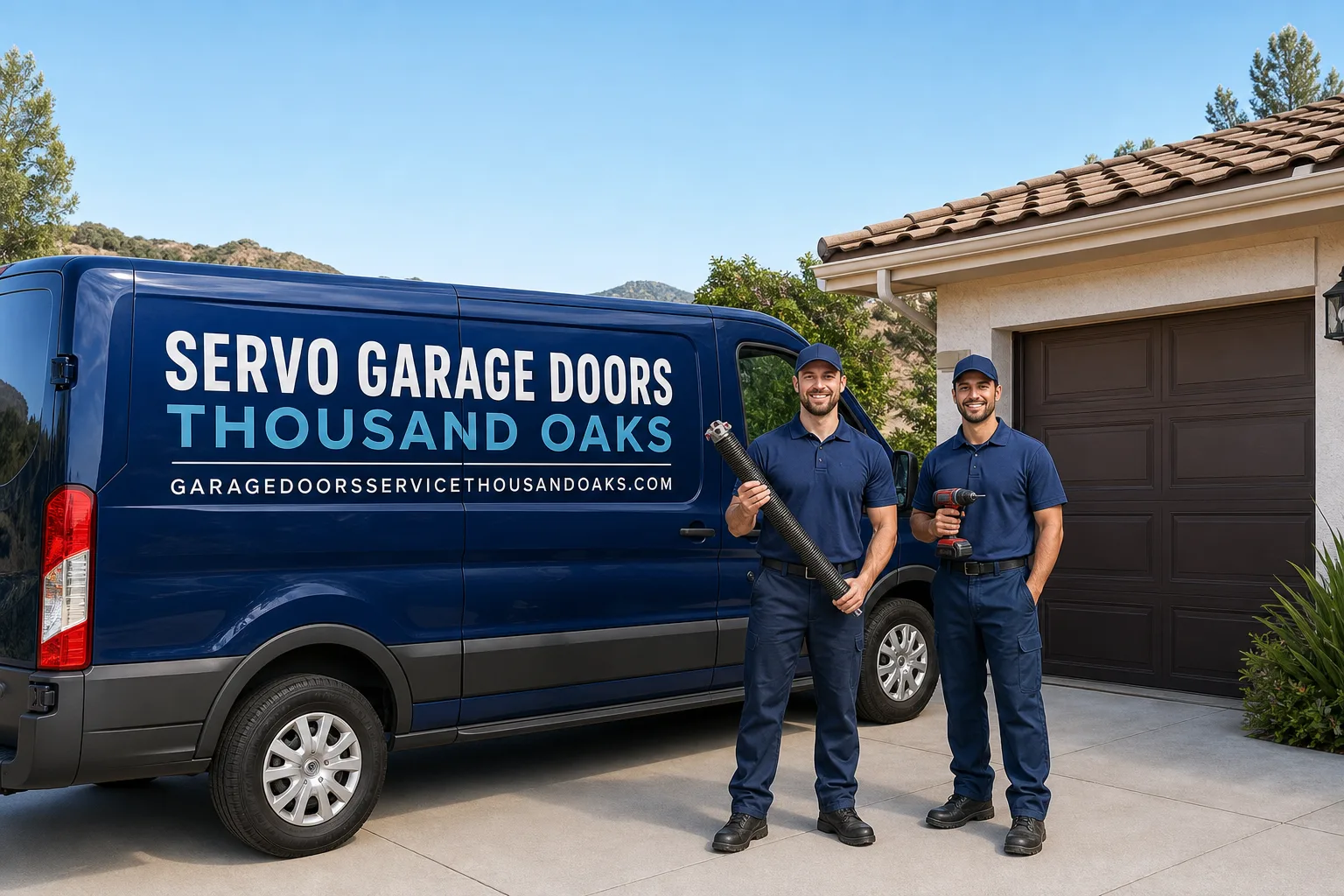 Servo Garage Doors Thousand Oaks garage door service vehicle and crew in Thousand Oaks, CA